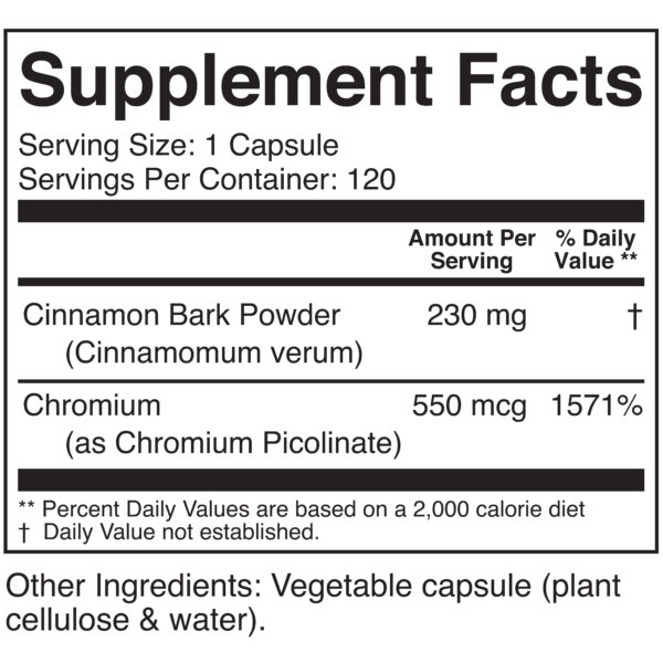 CinnaChrom supplement facts