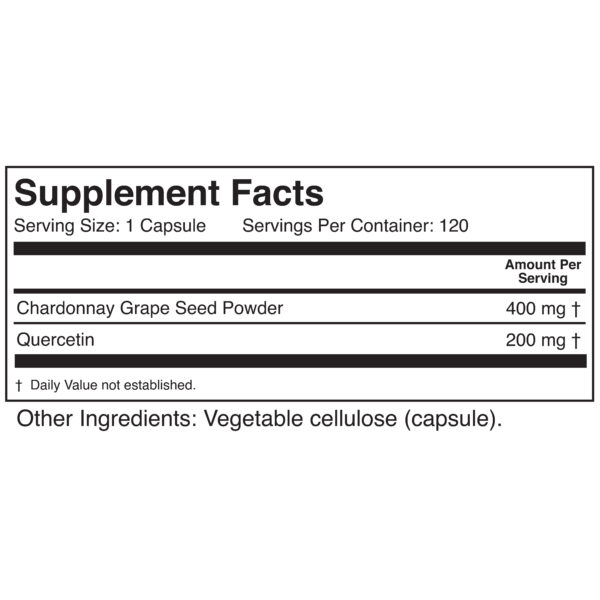 GrapeSeed Plus supplement facts