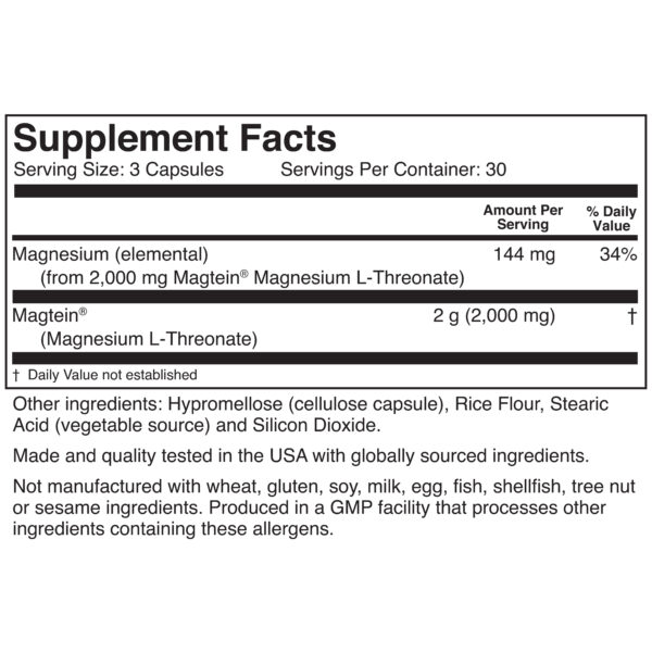 Magtein supplement facts