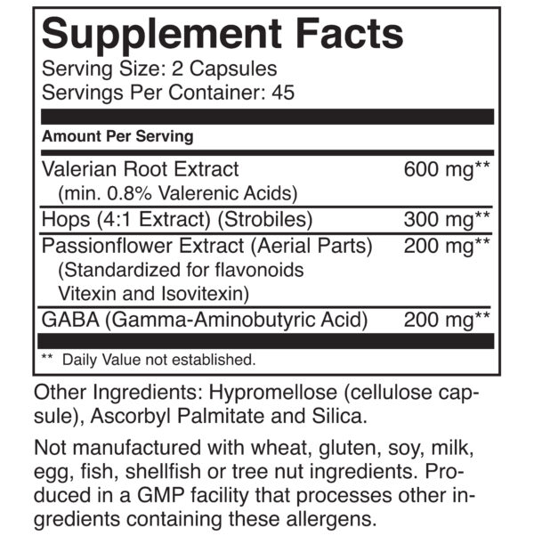 ZZZs supplement facts